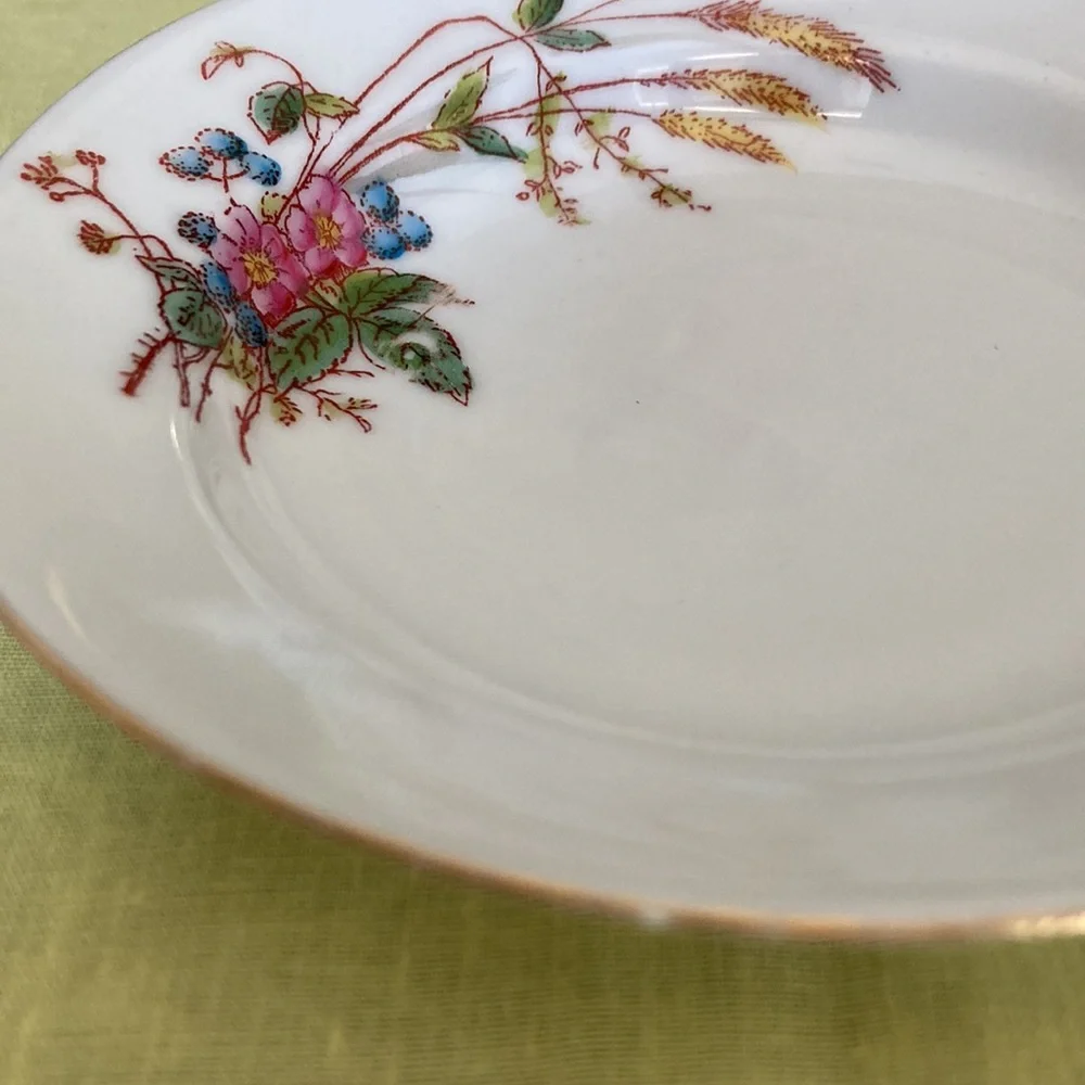 LIMOGE 5 lot sm. Bowls 1” deep w/gr., pink, blue, yel. flower sprays, - Picture 8 of 8
